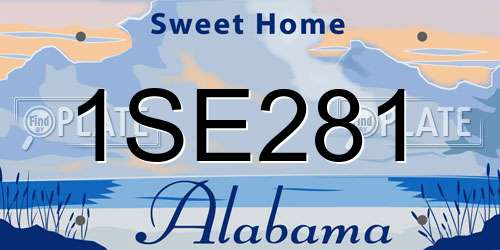 1SE281 Alabama License Plate