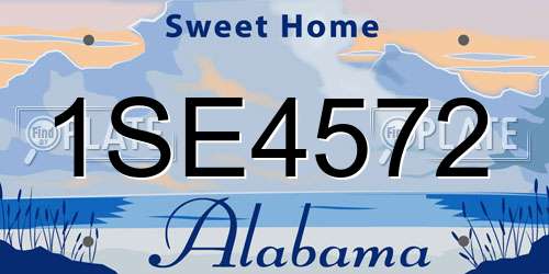 1SE4572 Alabama License Plate