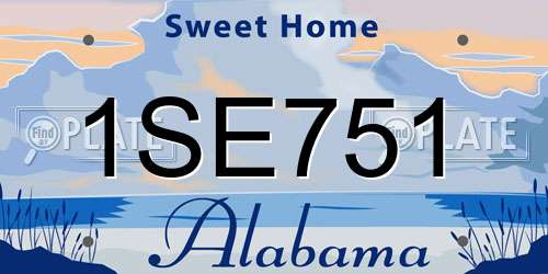 1SE751 Alabama License Plate