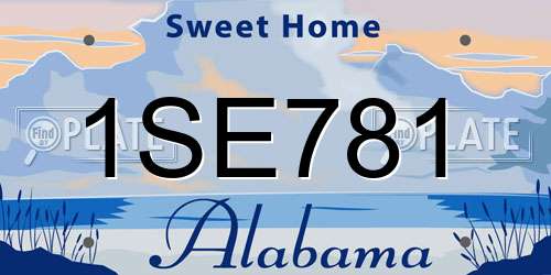 1SE781 Alabama License Plate
