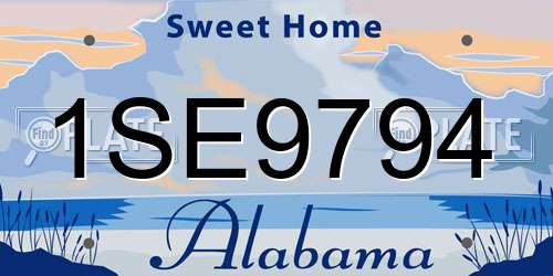 1SE9794 Alabama License Plate