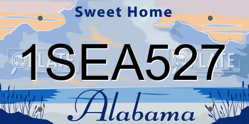 1SEA527 Alabama License Plate