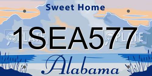 1SEA577 Alabama License Plate