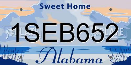 1SEB652 Alabama License Plate