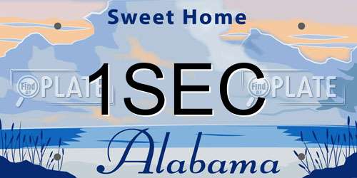 1SEC Alabama License Plate
