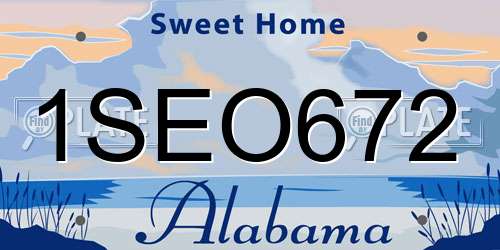 1SEO672 Alabama License Plate