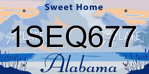 1SEQ677 Alabama License Plate