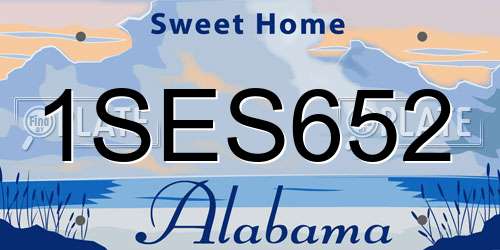 1SES652 Alabama License Plate