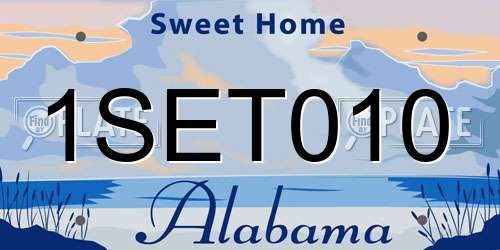 1SET010 Alabama License Plate