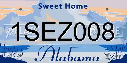 1SEZ008 Alabama License Plate
