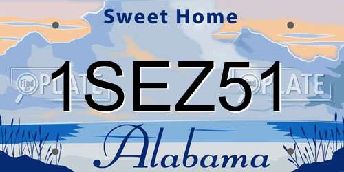 1SEZ51 Alabama License Plate