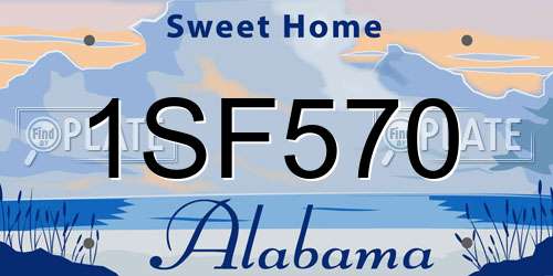 1SF570 Alabama License Plate