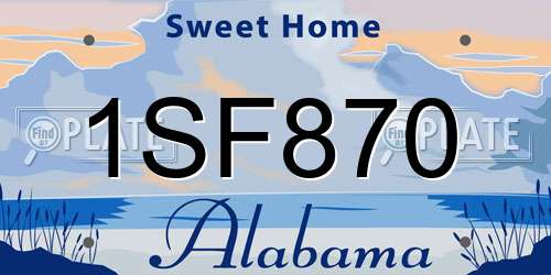 1SF870 Alabama License Plate