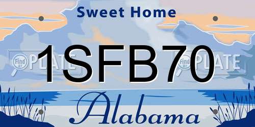 1SFB70 Alabama License Plate