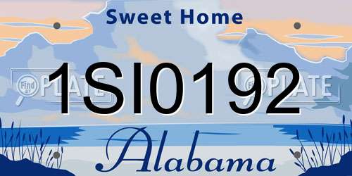 1SI0192 Alabama License Plate