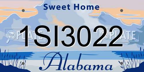 1SI3022 Alabama License Plate