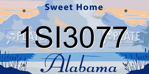 1SI3077 Alabama License Plate