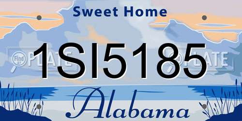 1SI5185 Alabama License Plate