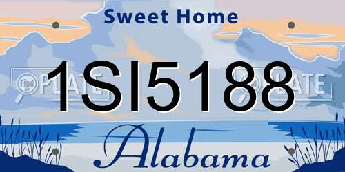 1SI5188 Alabama License Plate