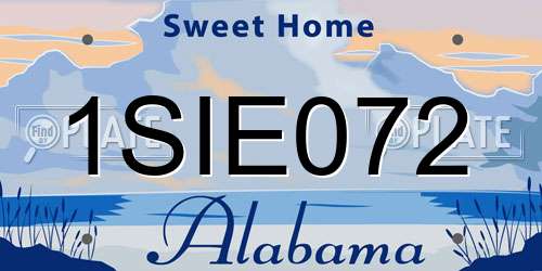 1SIE072 Alabama License Plate