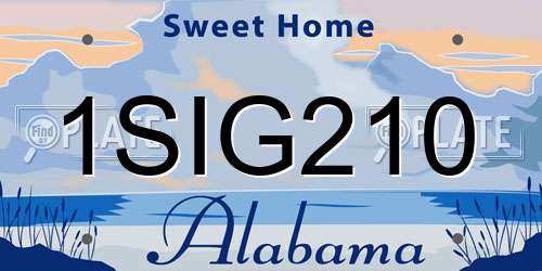 1SIG210 Alabama License Plate