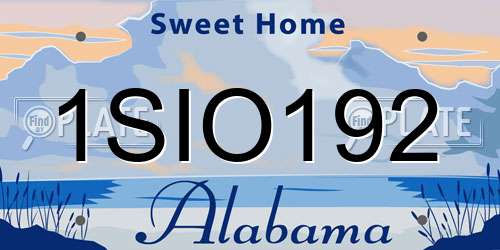 1SIO192 Alabama License Plate