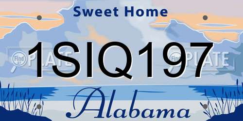 1SIQ197 Alabama License Plate