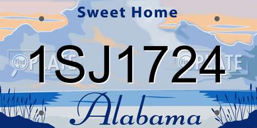 1SJ1724 Alabama License Plate