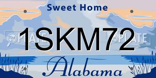 1SKM72 Alabama License Plate
