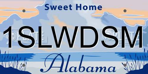 1SLWDSM Alabama License Plate