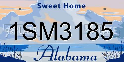 1SM3185 Alabama License Plate