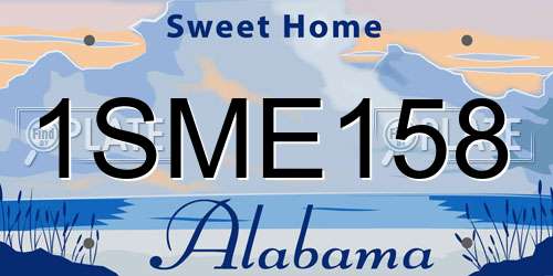 1SME158 Alabama License Plate