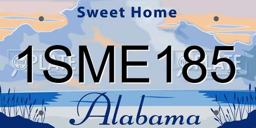 1SME185 Alabama License Plate