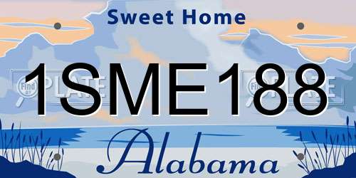 1SME188 Alabama License Plate