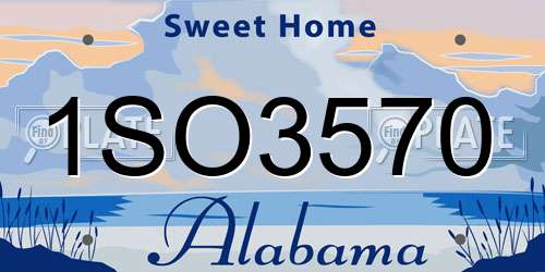 1SO3570 Alabama License Plate