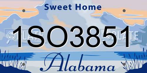 1SO3851 Alabama License Plate