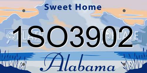 1SO3902 Alabama License Plate