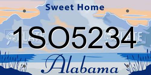 1SO5234 Alabama License Plate