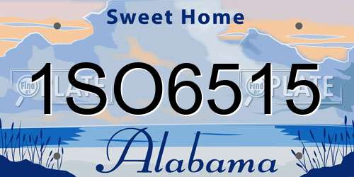1SO6515 Alabama License Plate