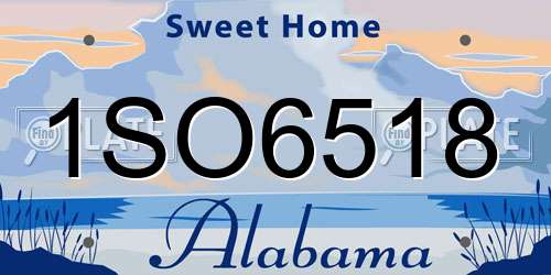 1SO6518 Alabama License Plate