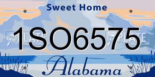 1SO6575 Alabama License Plate