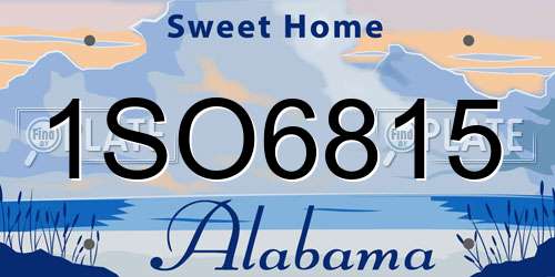 1SO6815 Alabama License Plate