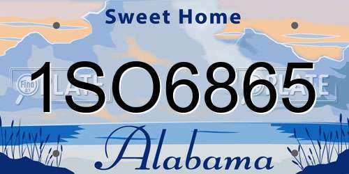 1SO6865 Alabama License Plate