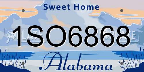 1SO6868 Alabama License Plate