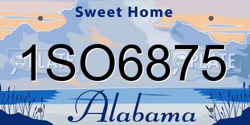 1SO6875 Alabama License Plate
