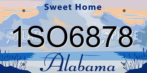 1SO6878 Alabama License Plate