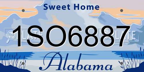 1SO6887 Alabama License Plate