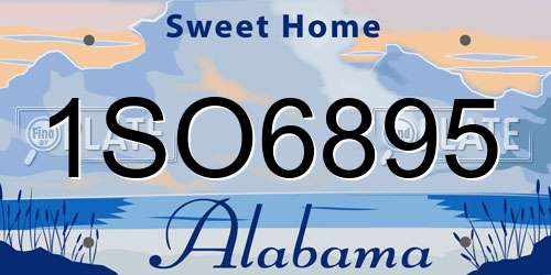 1SO6895 Alabama License Plate