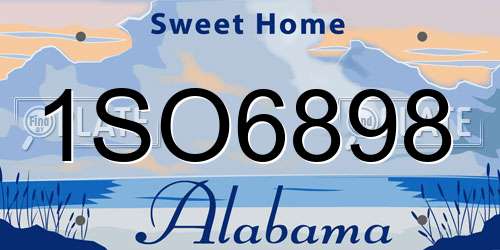 1SO6898 Alabama License Plate