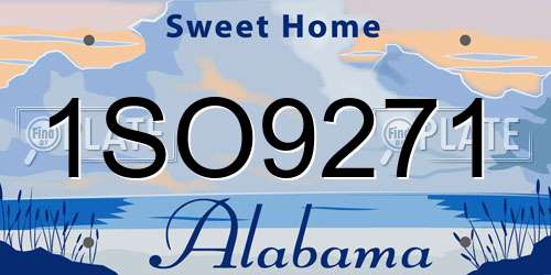 1SO9271 Alabama License Plate
